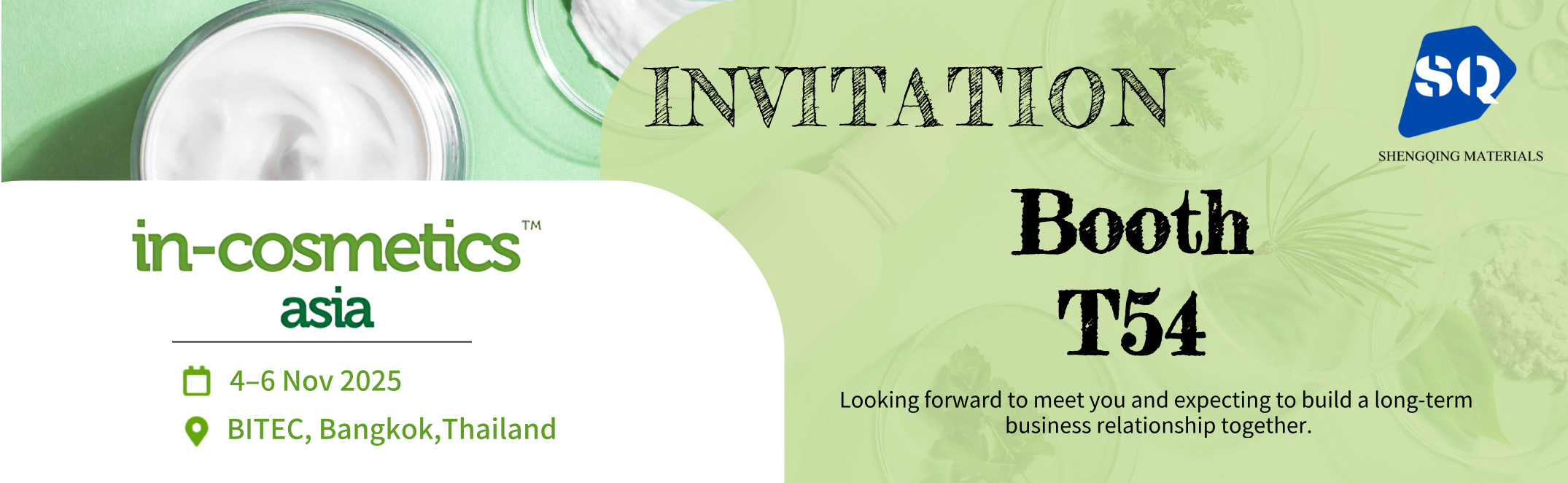 SQ Materials at In-Cosmetic Asia 2025
