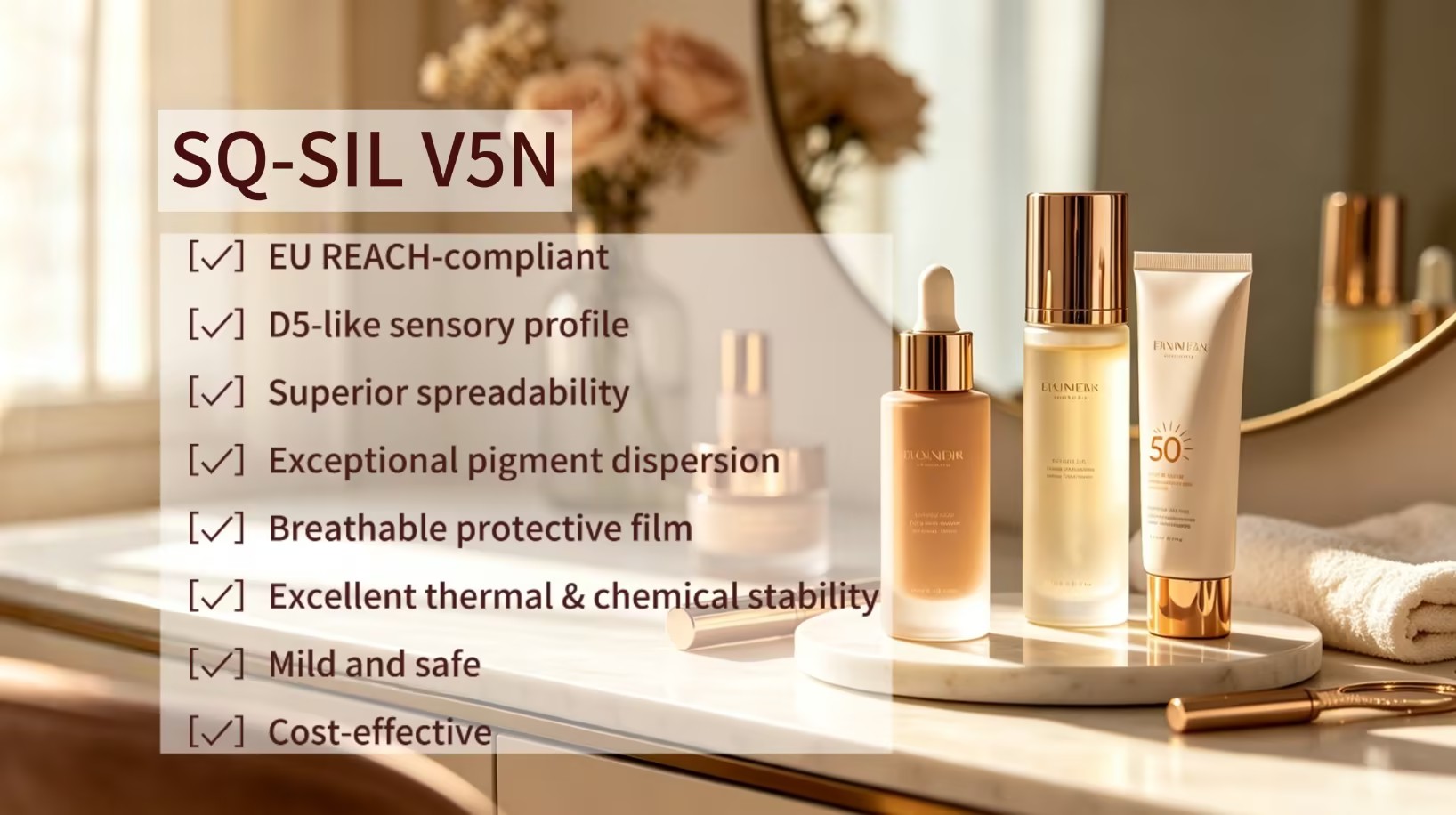 SQ-SIL V5N: The Cost-Effective, EU REACH-Compliant D5 Substitute That Outperforms 1.5cst Dimethicone