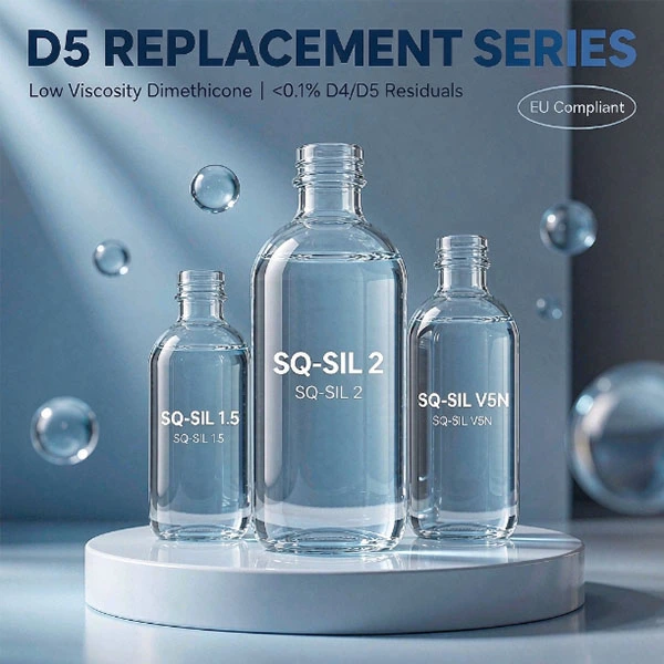 D5 Alternative & Cyclopentasiloxane Replacement | Low Viscosity Silicone Oil Series: SQ-SIL 1.5, SQ-SIL 2, SQ-SIL V5N — EU Compliant Dimethicone for Personal Care